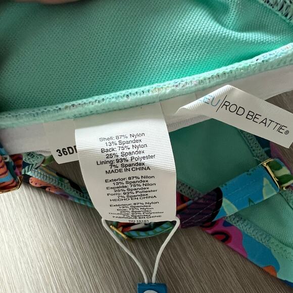 Bleu Rod Beattie Go For Bold Shirred Bikini Top Size 36 DD - Picture 5 of 7